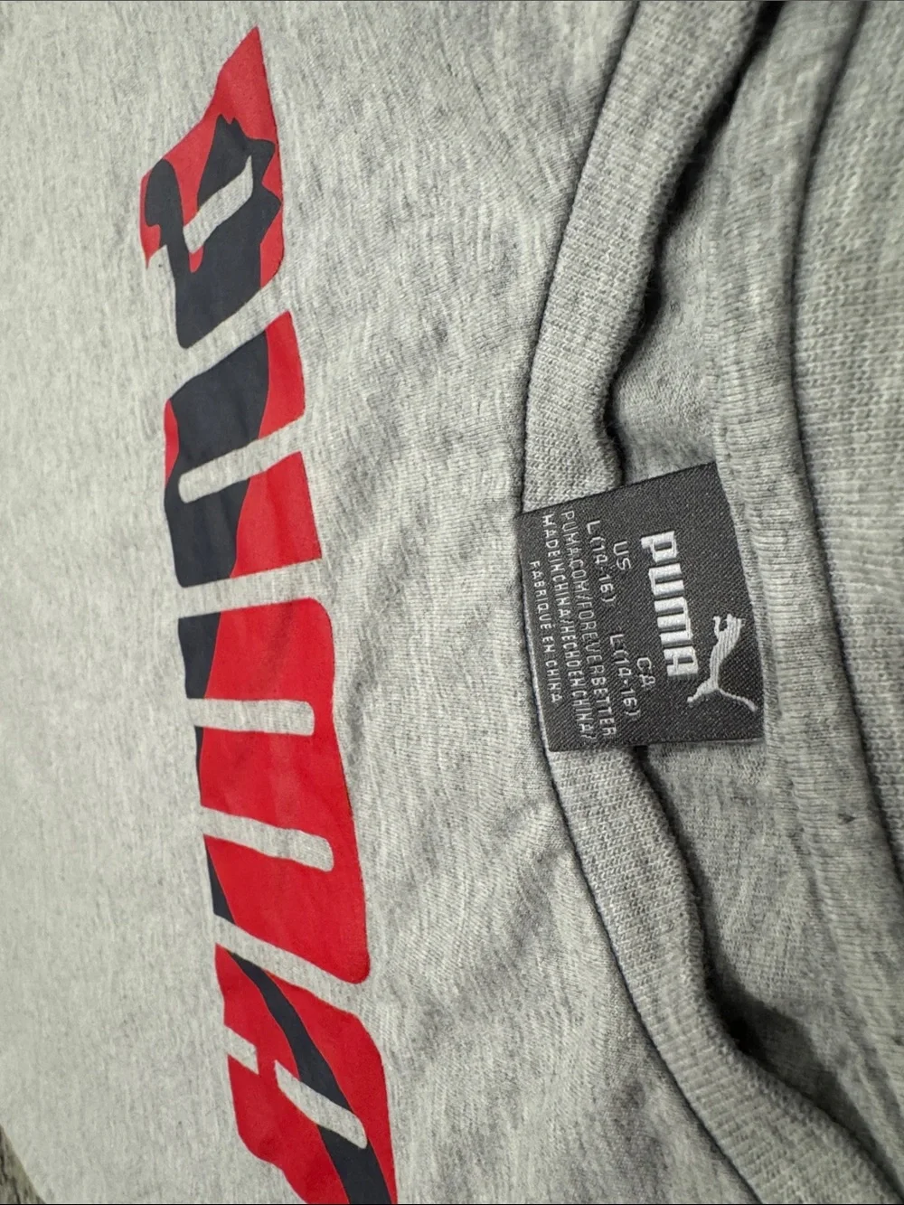 Puma Gray Tee with Red and Black Logo